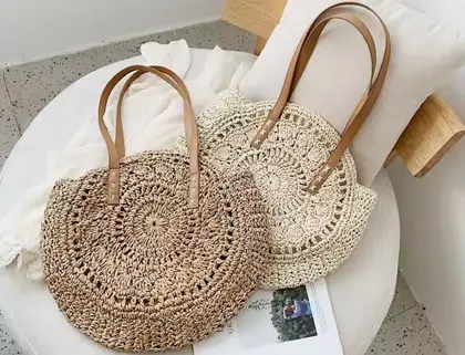 Straw/Rattan Tote Bag