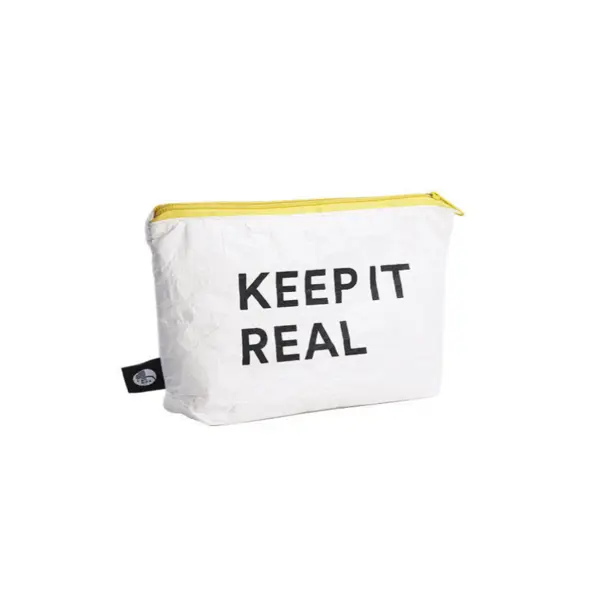Logo Tyvek Cosmetic Makeup Eco Bag With Zipper
