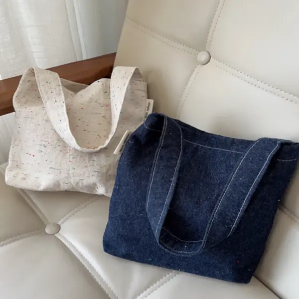 Eco-friendly Denim Bag Canvas Large Printed Logo Tote Bag