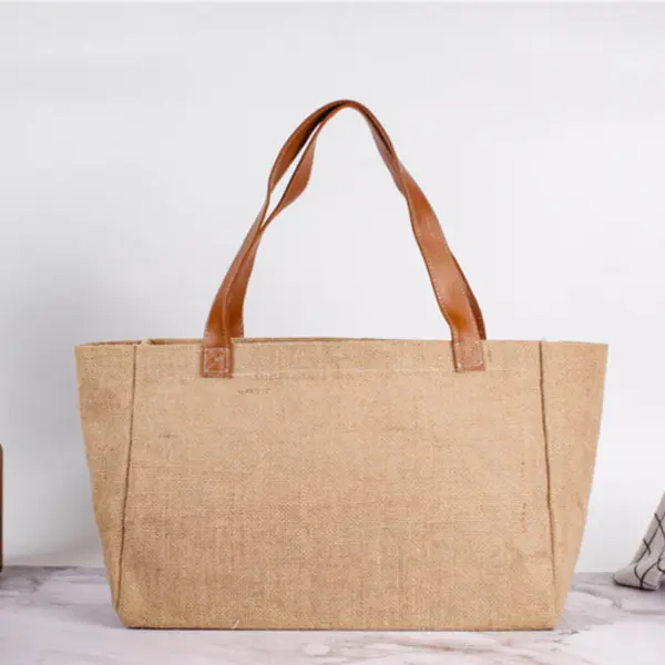 Jute Linen Tote Bags Custom Printed Logo Large Jut