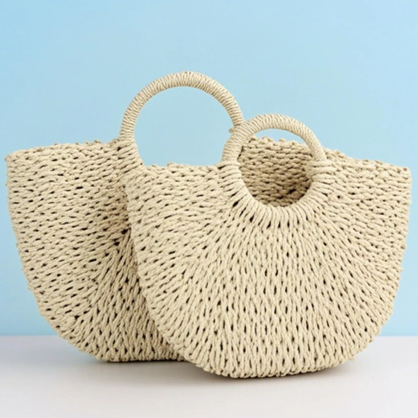 Handmade Summer Straw Hangbag With Linning