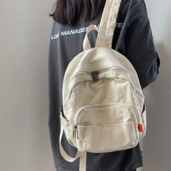Canvas Backpack Bag With Pockects For Outdoor  Travel Bulk School Student